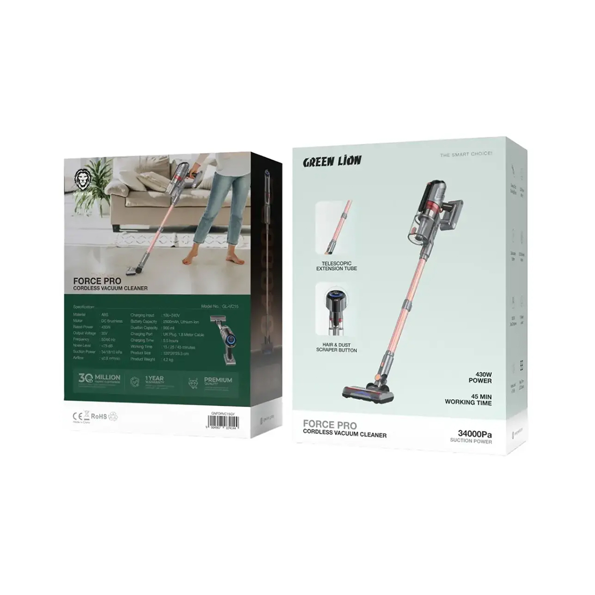  جاروبرقی پرتابل هوشمند گرین لاین مدل Force Pro Cordless Vacuum Cleaner 