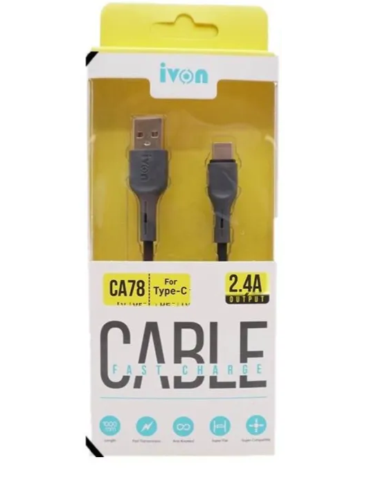  کابل تایپ c فست شارژ ivon CA210 Type-C to Type-C 