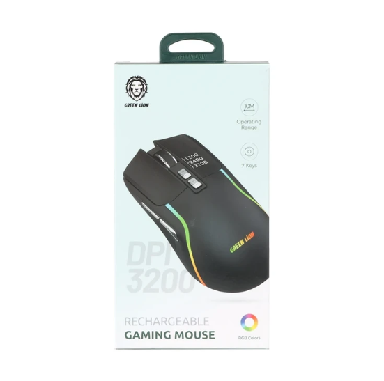  ماوس گیمینگ بی‌سیم گرین لاین GL-RM5 با اتصال دوگانه و نورپردازی RGB 