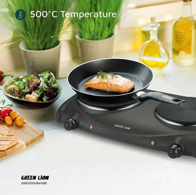 اجاق گاز دو شعله برقی کمپینگ گرین لاین Green Lion GNESDOUB43 Stove Double Hot Plate