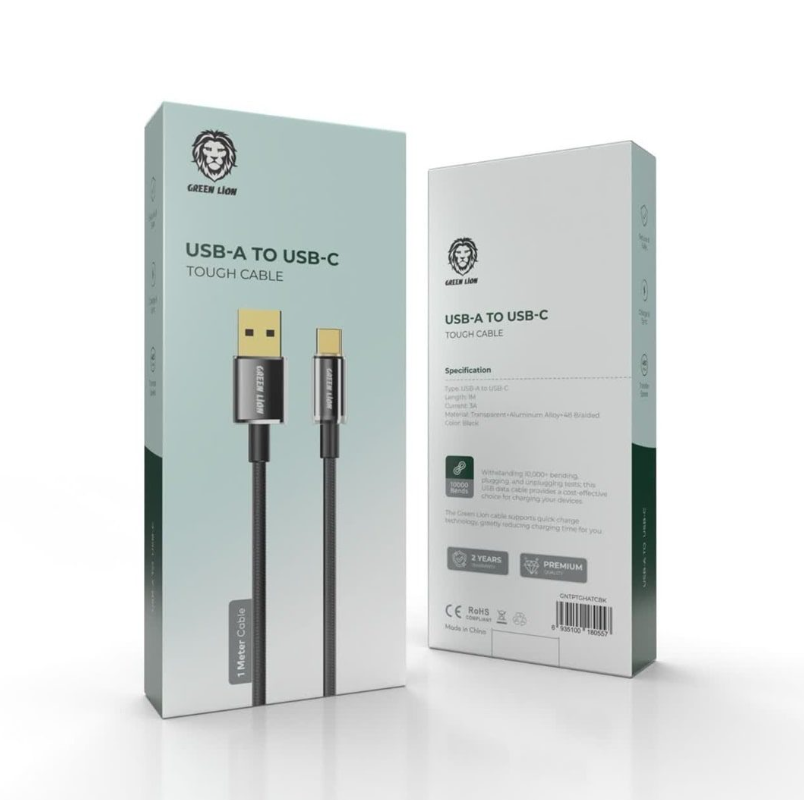  کابل یو اس بی به تایپ سی تاچ گرین Green USB-A To Type-C Touch Cable 