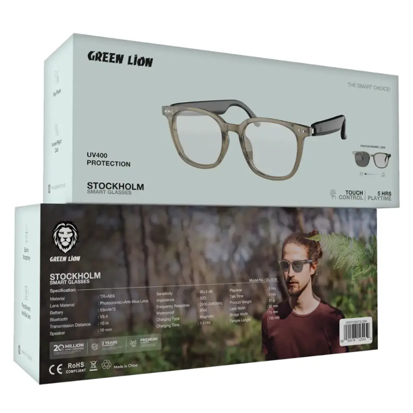  عینک هوشمند استکهلم گرین لاین Green lion Stockholm Smart Glasses 