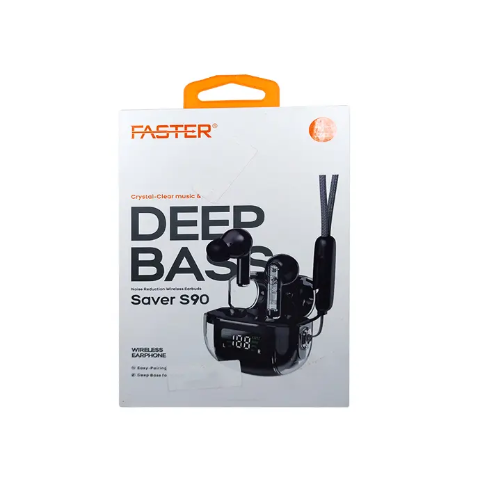 ایرپاد اسپورت فستر Faster Saver S90 Deep Bass Transparent Earbuds