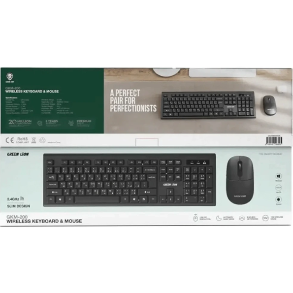 ست کیبورد و ماوس بی سیم گرین لاین مدل GKM-200