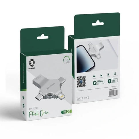 فلش مموری چهار کاره گرین لاین GN4IN1USB128SL ظرفیت 128 گیگابایت USB 3