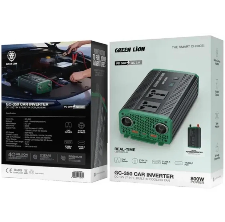 اینورتر خودرو گرین لاین مدل GC-350 توان 800 وات