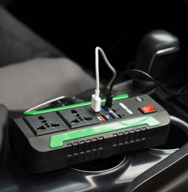  مبدل برق و شارژ داخل خودرو 300 وات گرین Green spark 300 power inverter 