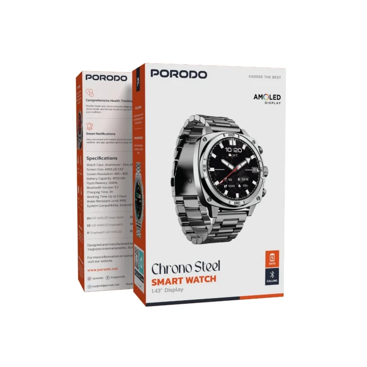 ساعت هوشمند پرودو مدل Chrono PDLFST171 با مقاومت آب IP68
