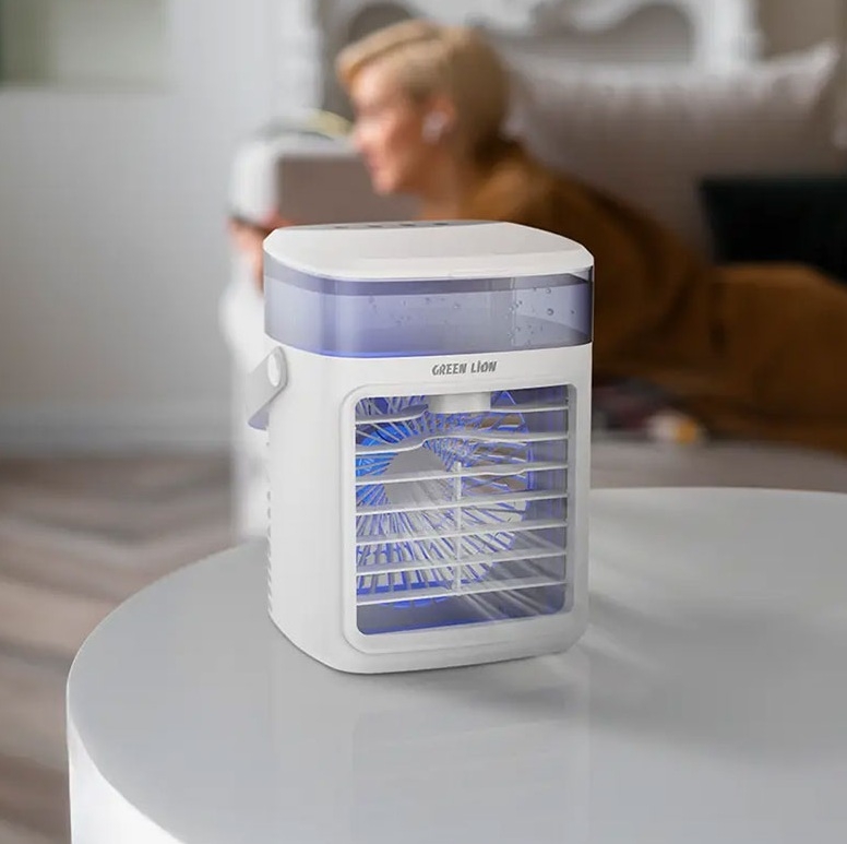  کولر مه پاش رومیزی شارژی گرین لاین Green Lion Rechargeable Air Cooler Fan with 400mL Water Tank 