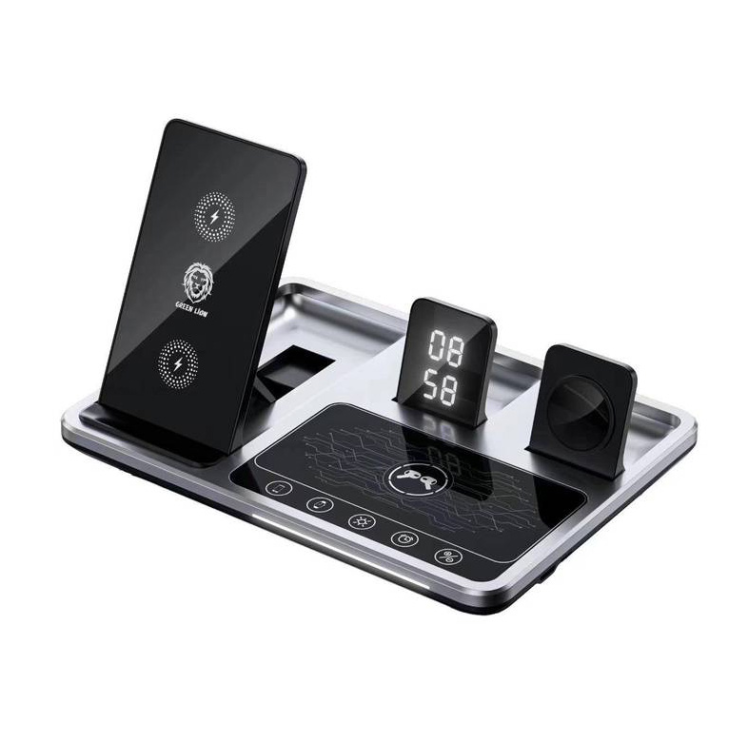 استند و شارژر وایرلس 4 کاره گرین لاین Green Lion 4 in 1 Wireless Charging ( ضمانت اصالت - گارانتی طلایی تعویض ⭐)