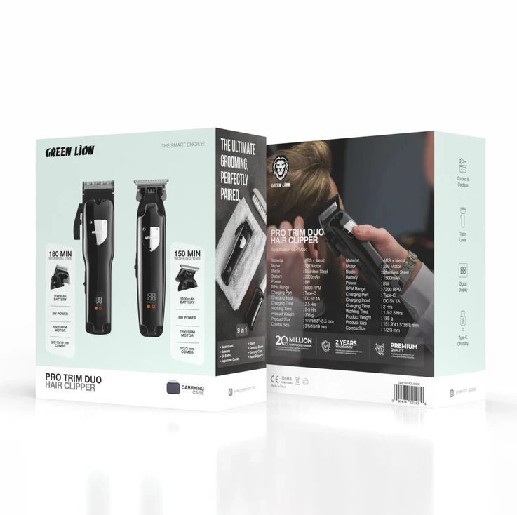  ماشین اصلاح گرین لاین مدل PRO TRIM DUO Green Lion Hair Clipper ( ضمانت اصالت - گارانتی طلایی تعویض ⭐) 