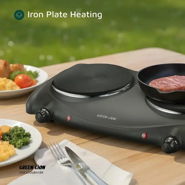 اجاق گاز دو شعله برقی کمپینگ گرین لاین Green Lion GNESDOUB43 Stove Double Hot Plate
