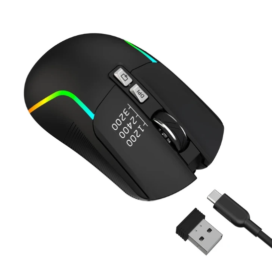 ماوس گیمینگ بی‌سیم گرین لاین GL-RM5 با اتصال دوگانه و نورپردازی RGB 
