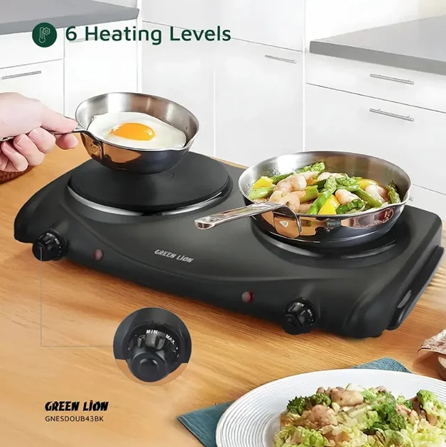 اجاق گاز دو شعله برقی کمپینگ گرین لاین Green Lion GNESDOUB43 Stove Double Hot Plate