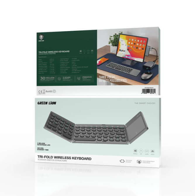 کیبورد بیسیم تاشو سهتکه با تاچپد مدل Tri-Fold گرین لاین