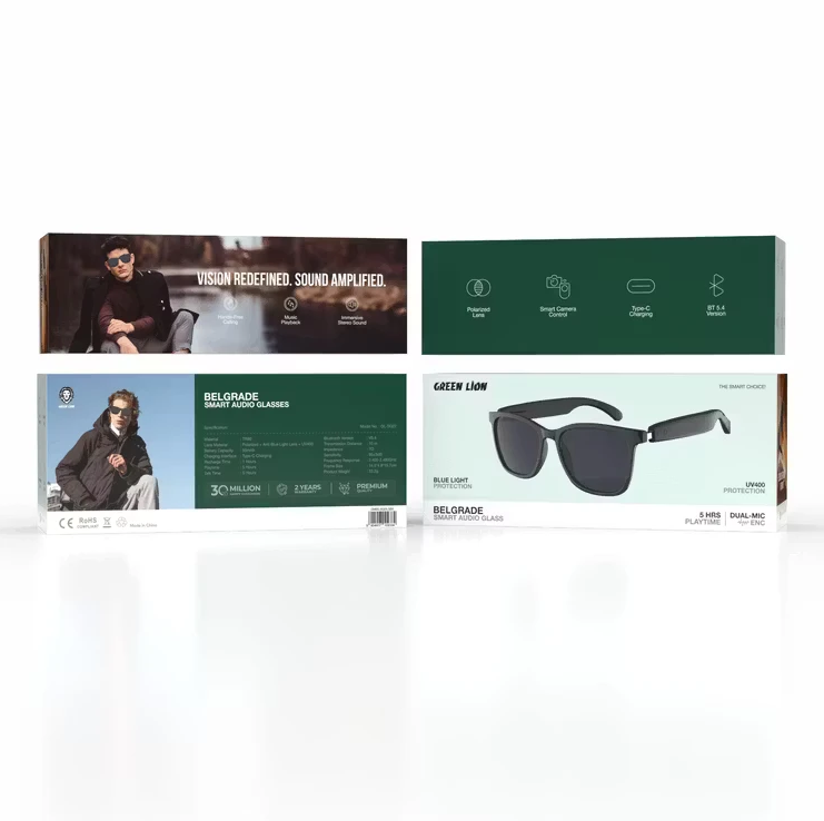  عینک هوشمند گرین لاین مدل بلگراد Belgrade Smart Audio ( ضمانت اصالت - گارانتی طلایی تعویض ) 