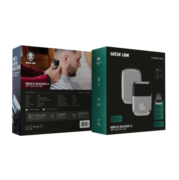 ماشین اصلاح مسافرتی گرین لاین Green Lion Men’s Shaver X Wet and Dry Use ( ضمانت اصالت - گارانتی طلایی تعویض ⭐)
