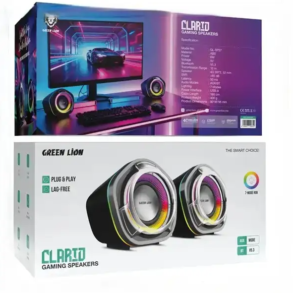  اسپیکر گیمینگ گرین لاین مدل Green Lion Clario GNCLGAMSPBK 