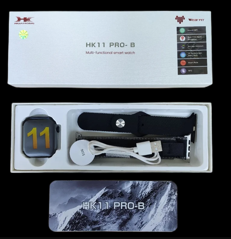 ساعت هوشمند HK11 Pro-B با نمایشگر AMOLED و بند سیلیکونی