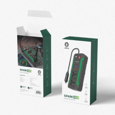  مبدل برق و شارژ داخل خودرو 300 وات گرین Green spark 300 power inverter 