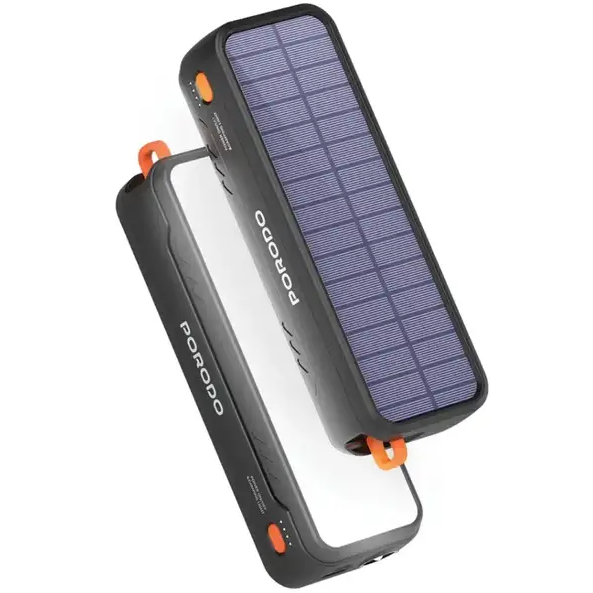 پاوربانک 20000 هزار خورشیدی پرودو مدل Porodo Solar-Powered ( ضمانت اصالت - گارانتی طلایی تعویض ⭐)