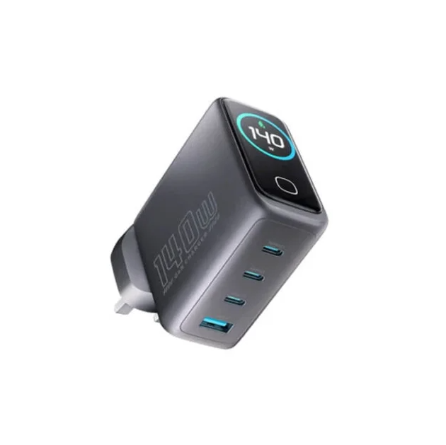 شارژر دیواری پاورولوژی صفحه نمایشدار 4PORT GAN CHARGER توان PD-140W